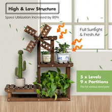 Load image into Gallery viewer, Wood Plant Stand 4 Tier Shelf Multiple Space-saving Rack