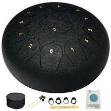 Load image into Gallery viewer, Steel Tongue Handpan Drum 13 Notes 12�-Black