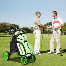 Load image into Gallery viewer, Lightweight Foldable Collapsible 4 Wheels Golf Push Cart-Green