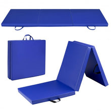 Load image into Gallery viewer, 6' x 2' Exercise Tri-Fold Gymnastics Mat w/ Carrying Handles-Blue