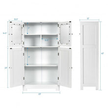 Load image into Gallery viewer, Bathroom Floor Storage Locker Kitchen Cabinet with Doors and Adjustable Shelf-White