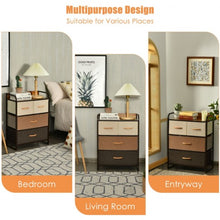 Load image into Gallery viewer, 4-Drawer Tower Steel Frame Wooden Top Dresser Storage with 3-Tier Organizer