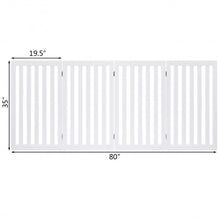 Load image into Gallery viewer, 35'' Folding Standing 4 Panel Wood Pet Fence-White