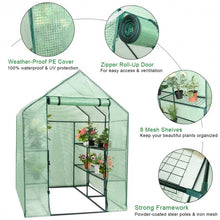 Load image into Gallery viewer, 8 shelves Mini Walk In Greenhouse Outdoor Gardening Plant Green House