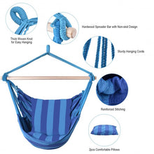Load image into Gallery viewer, 4 Color Deluxe Hammock Rope Chair Porch Yard Tree Hanging Air Swing Outdoor-Blue