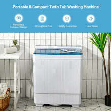 Load image into Gallery viewer, 26 Pound Portable Semi-automatic Washing Machine with Built-in Drain Pump-Blue