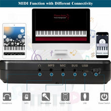 Load image into Gallery viewer, 2 in 1 Attachable Digital Piano Keyboard 88/44 Touch sensitive Key w/ MIDI-Black