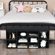 Load image into Gallery viewer, 10-Cube Organizer Entryway Padded Shoe Storage Bench-Black