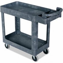 Load image into Gallery viewer, Plastic Utility Service Cart 550 lbs Capacity 2 Shelves Rolling