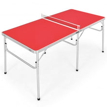 Load image into Gallery viewer, 60 Inches Portable Tennis Ping Pong Folding Table with Accessories-Red