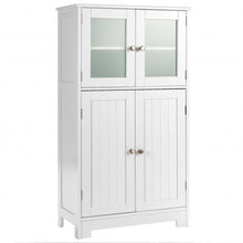 Load image into Gallery viewer, Bathroom Floor Storage Locker Kitchen Cabinet with Doors and Adjustable Shelf-White