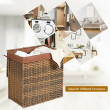 Load image into Gallery viewer, Hand-woven Foldable Rattan Laundry Basket-Brown