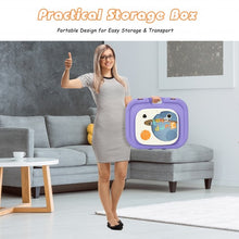 Load image into Gallery viewer, 2 in 1 Kids Basketball Hoop Stand with Ring Toss and Storage Box-Purple