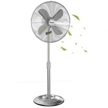 Load image into Gallery viewer, 16" Metal Adjustable Oscillating Pedestal Fan-Silver