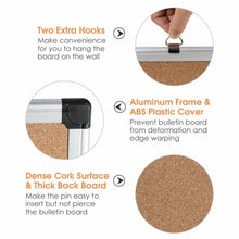 Load image into Gallery viewer, 24" x 36" Aluminum Framed Cork Board Bulletin Board with 12 Pins-2 Pack