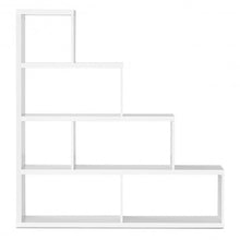 Load image into Gallery viewer, 6 Cubes Ladder Shelf Corner Bookshelf Storage Bookcase-White