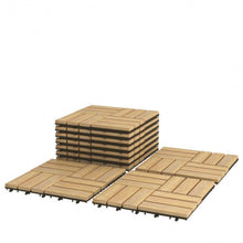 Load image into Gallery viewer, 10 PCS 12" x 12" Acacia Wood Interlocking Check Deck Tiles