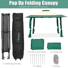Load image into Gallery viewer, 13'x13' Pop Up Canopy Tent Instant Outdoor Folding Canopy Shelter-Green
