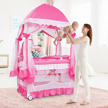 Load image into Gallery viewer, Portable Baby Playpen Crib Cradle with Carring Bag-Pink