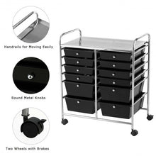 Load image into Gallery viewer, 12 Drawers Rolling Cart Storage Scrapbook Paper Organizer Bins-Black