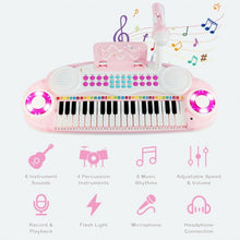 Load image into Gallery viewer, Multifunctional 37 Electric Keyboard Piano with Microphone-Pink