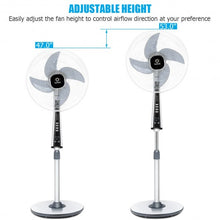 Load image into Gallery viewer, 15" 4 Blades 3-Speed Height Adjustable Remote Control Pedestal Fan