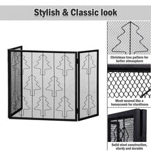 Load image into Gallery viewer, 3 Panel Folding Steel Fireplace Screen