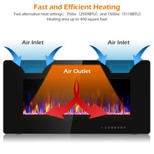 Load image into Gallery viewer, 36" Recessed Ultra Thin Wall Mounted Electric Fireplace