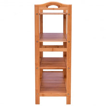 Load image into Gallery viewer, 4 Tiers Multifunction Bamboo Storage Shoe Rack