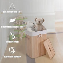 Load image into Gallery viewer, Rectangle Bamboo Hamper Laundry Basket Washing Cloth Bin Storage Bag Lid 3 color-Natural