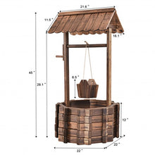 Load image into Gallery viewer, Outdoor Wooden Wishing Well Planter Bucket