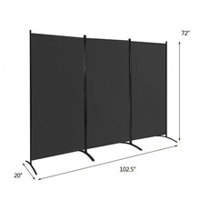 Load image into Gallery viewer, 3-Panel Room Divider Folding Privacy Partition Screen for Office Room-Black