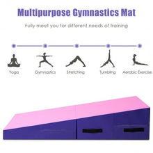 Load image into Gallery viewer, Folding Incline Tumbling Wedge Gymnastics Mat-Pink