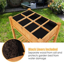 Load image into Gallery viewer, 8 Grids Wood Elevated Garden Planter Box Kit with Liner & Shelf