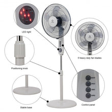 Load image into Gallery viewer, 15" 5 Blades 3 Mode Height Adjustable Remote Control Pedestal Fan