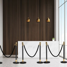 Load image into Gallery viewer, 6 Pcs Round Top Polished Stainless Stanchions Posts Queue Pole with 5 ft BlackVelvet Rope