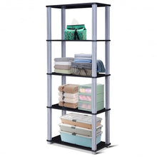 Load image into Gallery viewer, 5-Tier Multi-Functional Storage Shelves Rack Display Bookcase-Black