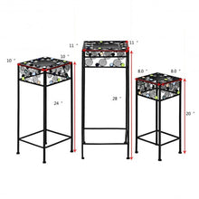 Load image into Gallery viewer, 3 pcs Square Ceramic Beads Decor Metal Plant Stand