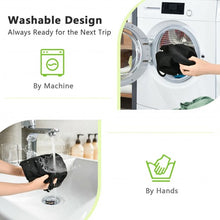 Load image into Gallery viewer, Drawstring Backpack String Bag Foldable Sports Sack with Zipper Pocket-Black