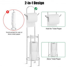 Load image into Gallery viewer, Free Standing Toilet Paper Roll Holder for Bathroom Storage