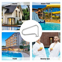 Load image into Gallery viewer, 2 Pcs Stainless Steel Hand Rail Set with Quick Mount Base for Swimming Pool in Summer