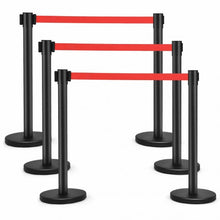 Load image into Gallery viewer, 6 pcs Black Stanchion Posts Queue Pole