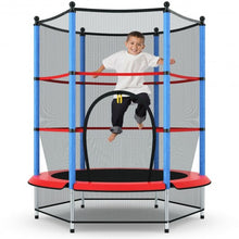 Load image into Gallery viewer, 55" Youth Jumping Round Trampoline with Safety Pad Enclosure-Blue