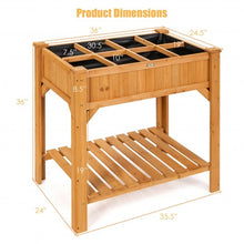 Load image into Gallery viewer, 8 Grids Wood Elevated Garden Planter Box Kit with Liner & Shelf