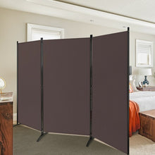 Load image into Gallery viewer, 3-Panel Room Divider Folding Privacy Partition Screen for Office Room-Brown