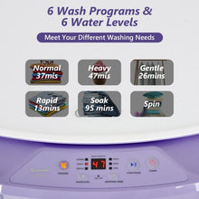 Load image into Gallery viewer, 8lbs Portable Fully Automatic Washing Machine with Drain Pump-Purple