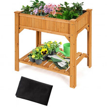 Load image into Gallery viewer, 8 Grids Wood Elevated Garden Planter Box Kit with Liner & Shelf