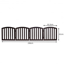 Load image into Gallery viewer, 24" Configurable Folding Free Standing 4 Panel Wood Pet Fence-Brown