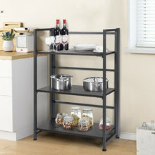 Load image into Gallery viewer, 3-Tier Portable Display Folding Bookshelf Storage Shelf-Silver