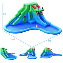 Load image into Gallery viewer, Inflatable Water Park Crocodile Bouncer Dual Slide Climbing Wall
